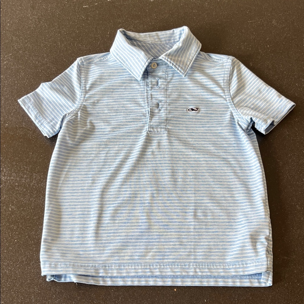 Vineyard Vines Light Blue Striped Kids Polo